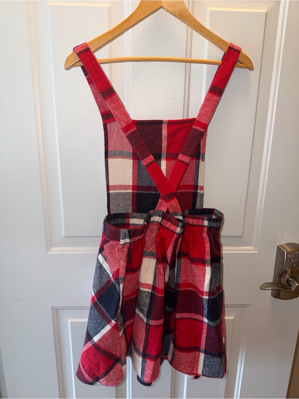 NWT Cupshe Red Plaid Overall Mini Dress With Square Neck Size Large - Picture 15 of 16